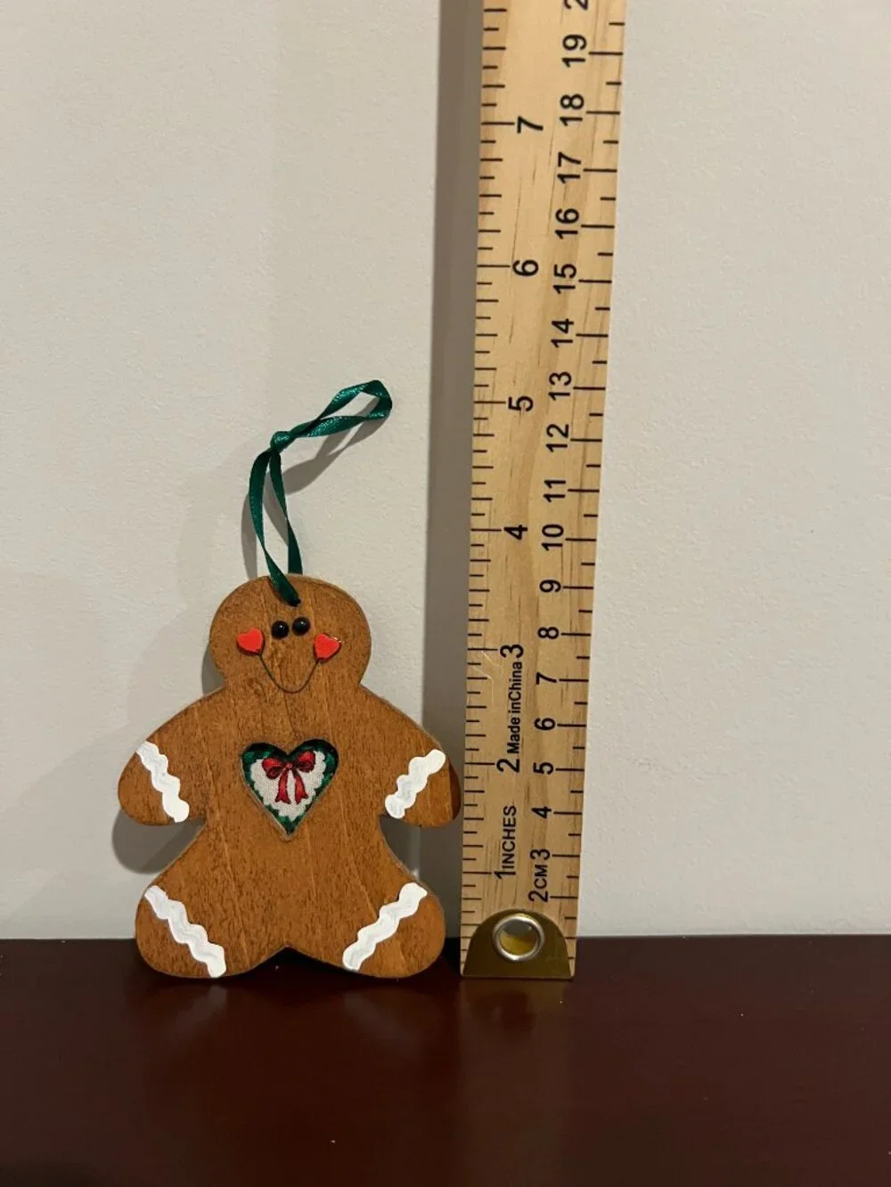 Wooden Gingerbread Christmas Ornament Primitive Country Holiday Decor